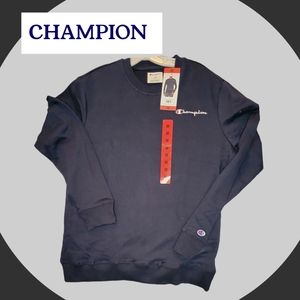 CHAMPION MEDIUM BLUE CREWNECK SWEATSHIRT REG FIT NWT
